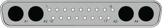 HARTING - 09 69 400 9021 - 混合D型插頭 21路/4路