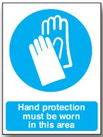 BRADY - M125D/R - 警告標(biāo)志 HAND PROTECT MUST BE WORN(必須戴保護(hù)手套) RP